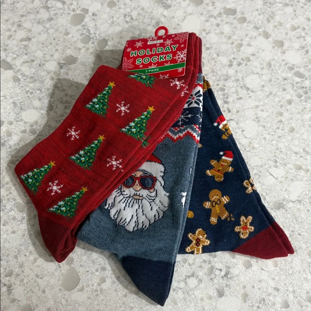 NWT Men’s 3 pack Christmas breathable novelty socks - Picture 2 of 11